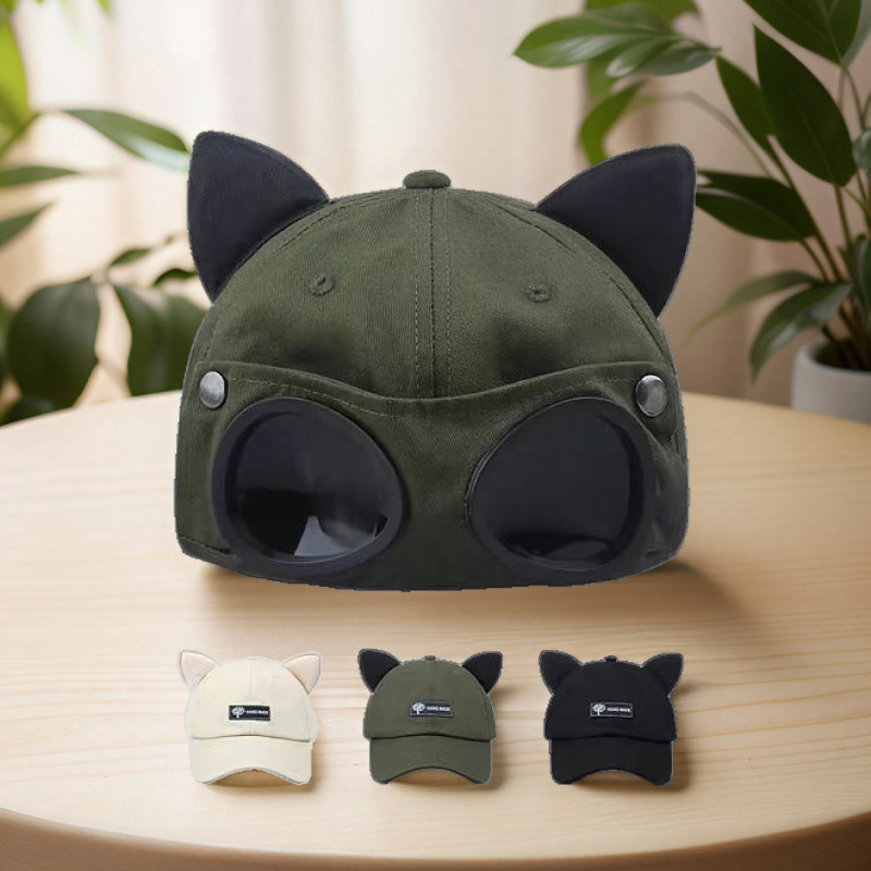 Cute Cat Ears Aviator Glasses Women's Street Baseball Cap Hip-Hop Front and Back Duck Cap Manufacturer Supply Cute Cat Ears Aviator Glasses Women's Street Baseball Cap Hip-Hop Front and Back Duck Cap Manufacturer Supply