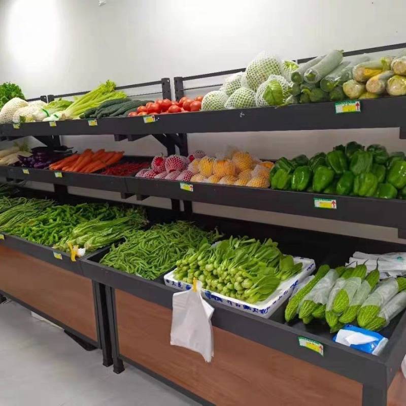 超市单双层水果货架生鲜展示架商用中岛柜升降干果蔬菜店架子批发