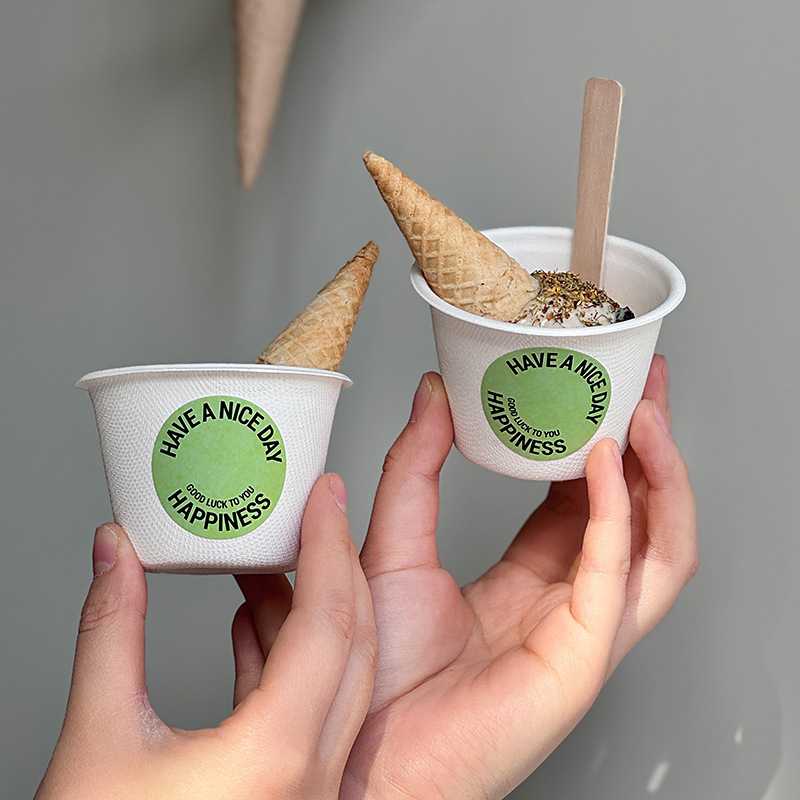Creative gelato disposable ice cream cup custom ice cream cup sauce packing bowl yogurt trial cup paper cup