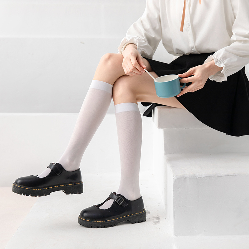 Verano y otoño fino JK calcetines mujeres medias japonesas calcetines de becerro ins moda terciopelo color sólido pila calcetines al por mayor