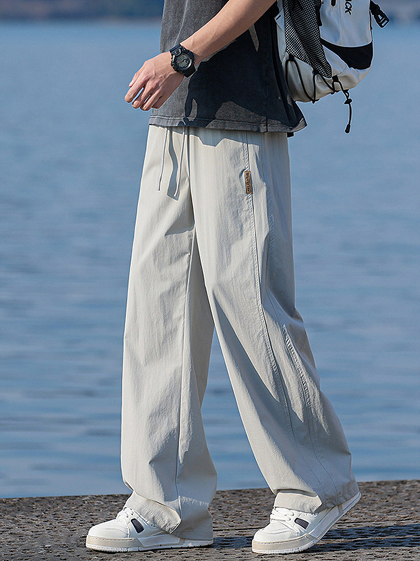 Summer thin silk quick dry trousers for students for leisure