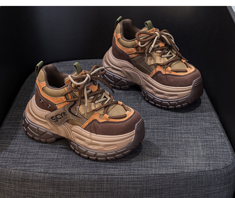 Giày sneaker nữ chunky đế dày phong cách retro, tăng chiều cao, phối màu vintage — Cam 5021, Xanh dương 5021, Tím 5021 chi tiết 15