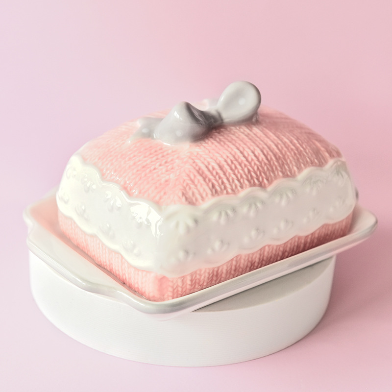 Americana creativa Rosa cerámica plato de mantequilla decoración merienda plato postre ins estilo vajilla comida occidental mobiliario