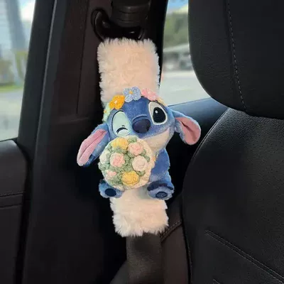 a high-end feel for women, Seat belt shoulder pad - white-shoulder-pads-hug-flower-boy