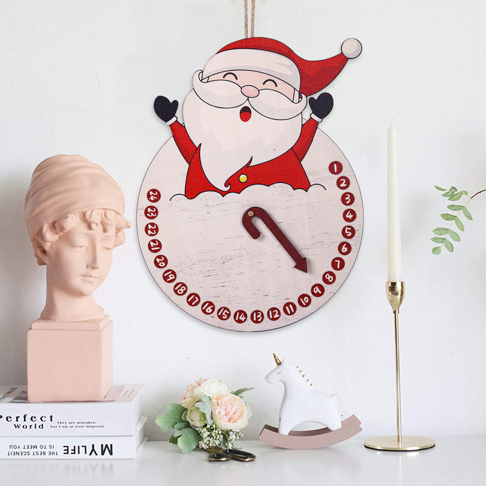 Christmas New cartoon Christmas wooden pendant indoor decoration Christmas tree pendant Christmas Snowman clock door plate ornaments_voghion.com