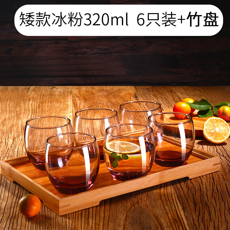Taza de vidrio transparente para beber taza de agua fría taza de leche taza de té resistente al calor 6 set de hervidor de agua fría material de alta borosilicona