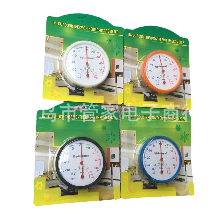 温湿度表 室内外温湿度计 圆形温湿度表 便捷式小型温湿度计 多色