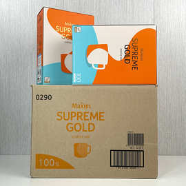 韩国进口麦馨superme咖啡奶油拿铁三合一速溶100条盒装maxim香醇