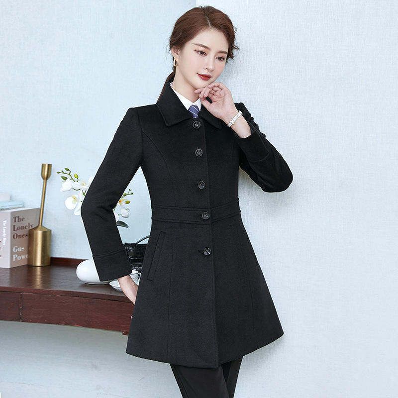 2145 여성용 블랙 싱글 브레스트