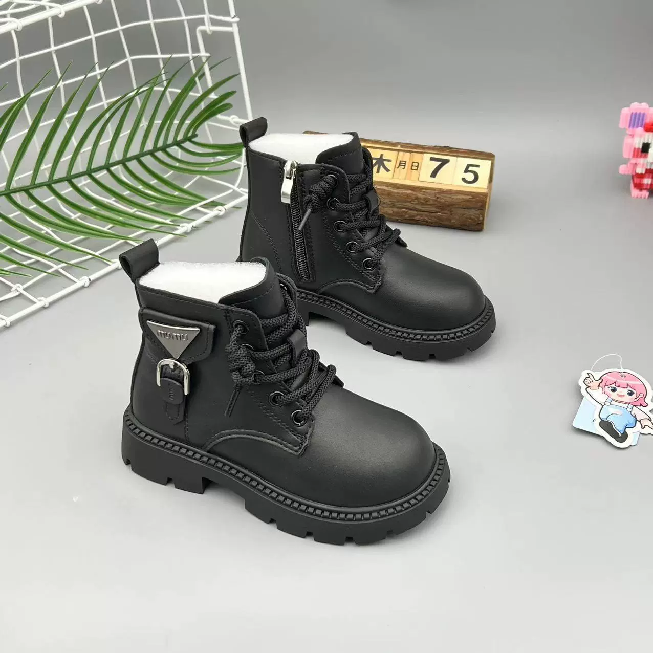Martens, children's low boots for men and women, autumn, for teenagers