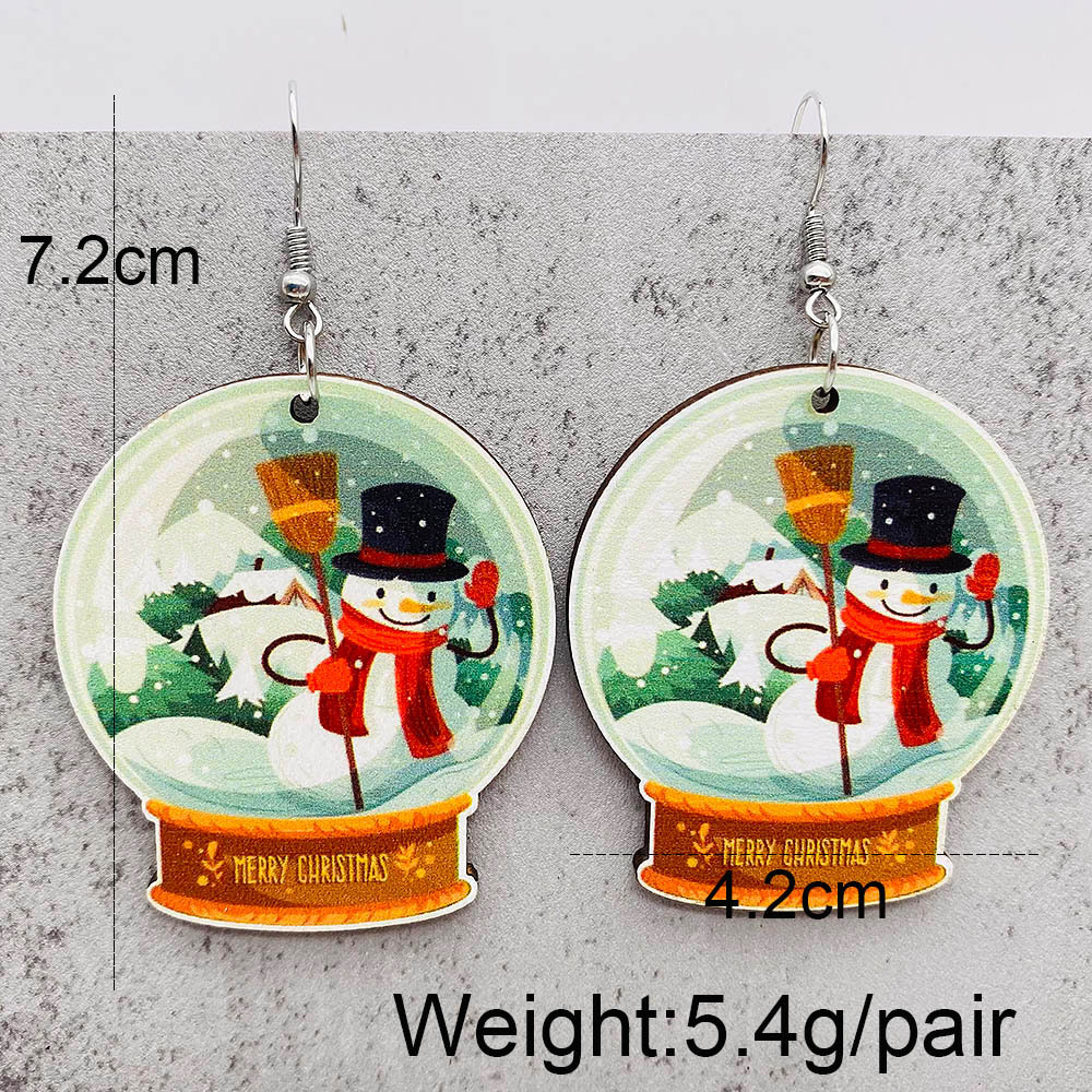 Wholesale Jewelry Cartoon Style Cartoon Character Wood Drop Earrings display picture 2