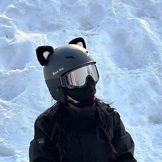 Motuoche – Dəbilqə (Kaska) aksesuarları Helmet Decoration - good-cat-no-helmet-black