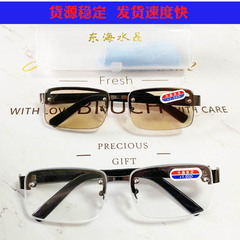 High-definition frameless perforated brown crystal glass reading glasses running street stall manufacturers wholesale street stall new style