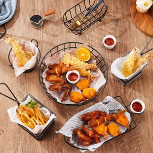 French fries and snack basket fried chicken basket fried food plates fried chicken tableware, snacks, chicken wings fried snack basket