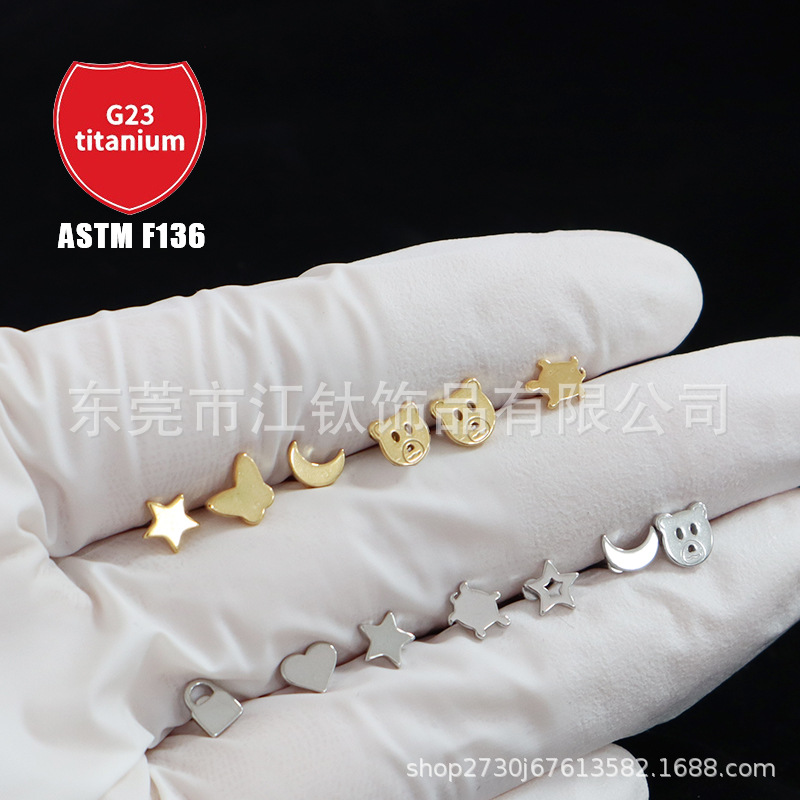 Pointed titanium steel lip stud product view