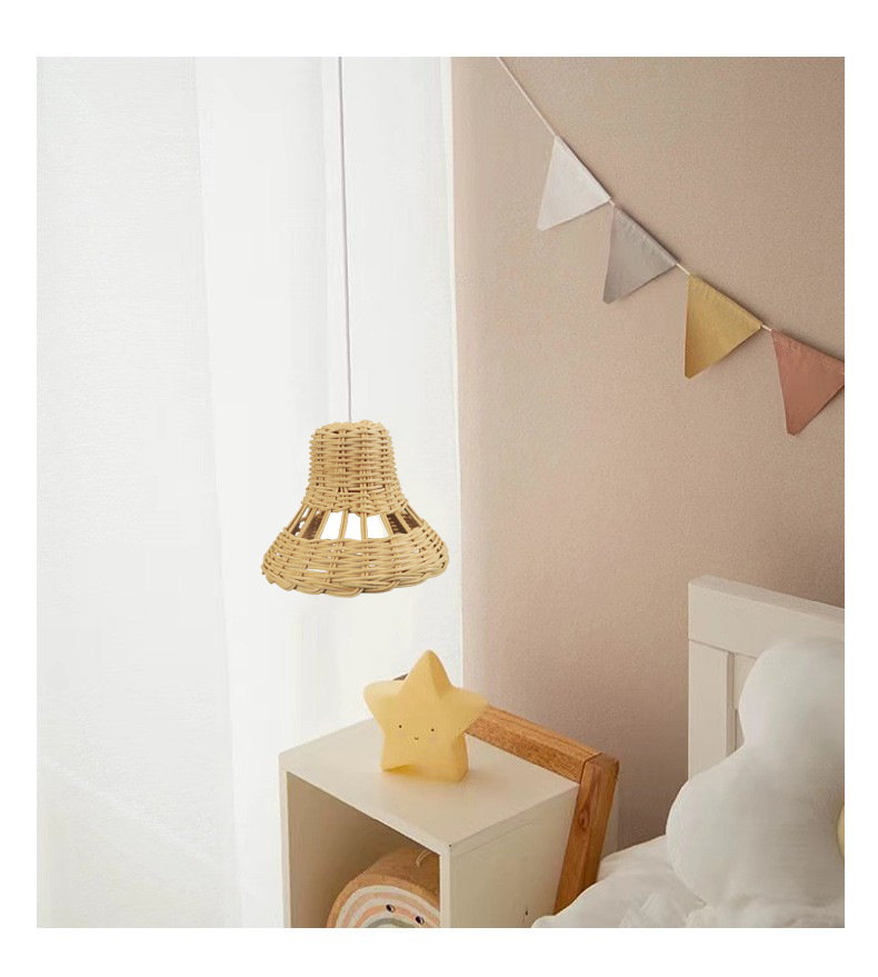 ins estilo nórdico habitación de niños candelabro de caña decoración de tienda de tejer a mano lámpara trenzada accesorios de fotografía