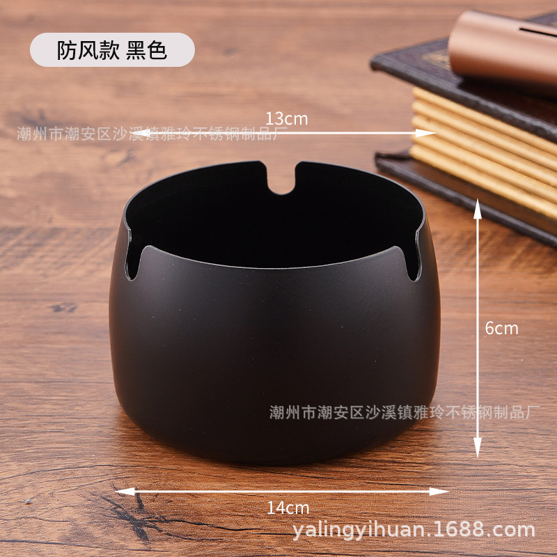 Cenicero de acero inoxidable dorado grueso, resistente y elegante, ideal para bar o cafetería, venta directa de fábrica