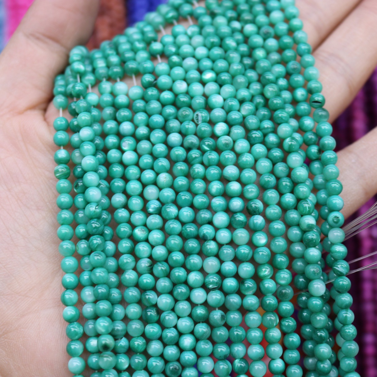 Conchas de agua dulce naturales cuentas mixtas de color 4mm color monocromático bolas perlas sueltas diy joyería accesorios joyería al por mayor image 11