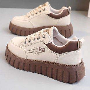 2025 Spring Women's Shoes New Breathable White Shoes Women's Versatile Korean Style Thick-Soled Sports Shoes Casual Sneakers Trendy Shoes