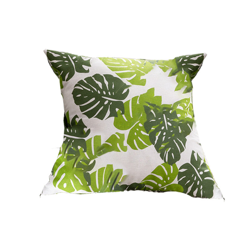 Funda de almohada de hoja de plátano elástica transfronteriza Funda de cojín de sofá simple Comercio exterior Funda de almohada del sudeste asiático Sin núcleo