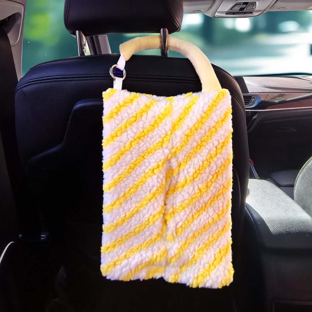 Fábrica de suministro directo de nuevo tipo de caja de toallas para automóviles de peluche de banda multifuncional para toallas para automóviles de toallas para casa