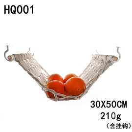 简易手工棉绳编织厨房挂网网兜水果蔬菜面条橱柜网吊篮吊架置物架