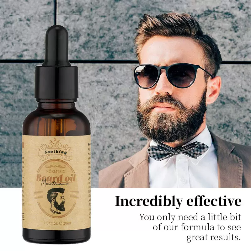 KORMESIC全英文胡须油Beard Oil男士护肤品温和跨境外贸现货批发