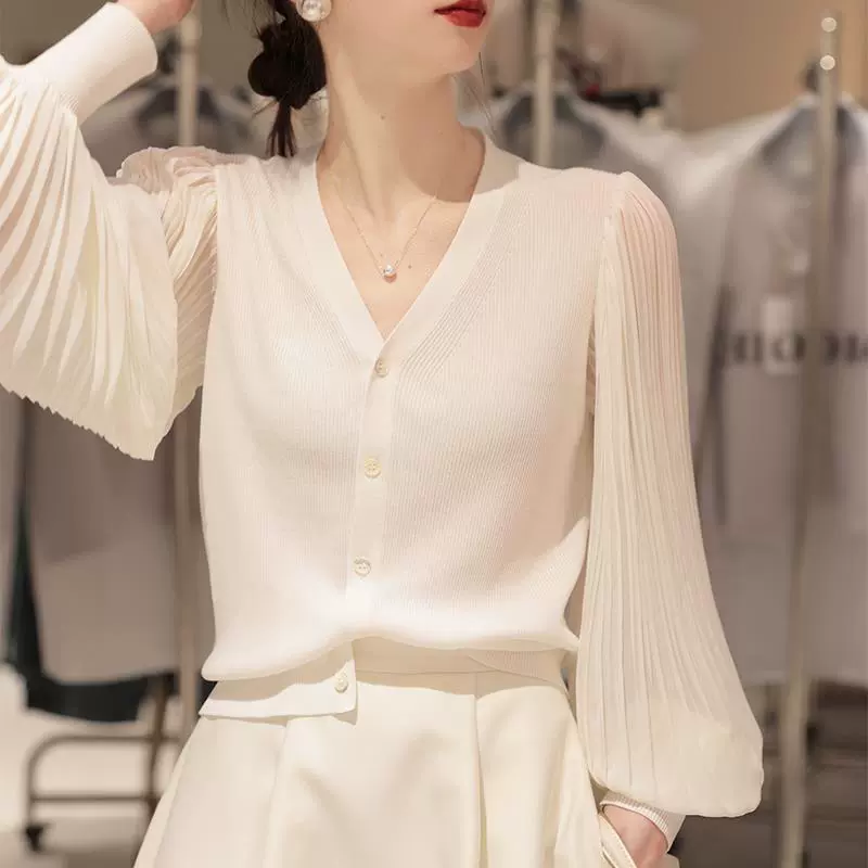 Высококачественный двухкомпонентный вязаный кардиган UMOOIE из шелка шелковицы Tencel