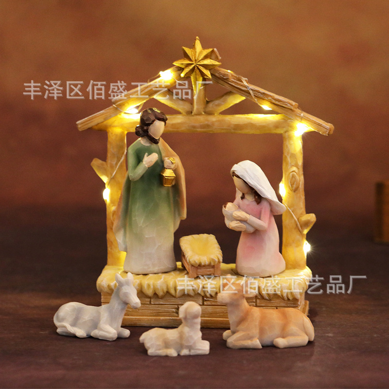 Transfronterizo imitación de madera Navidad Navidad Navidad Navidad regalos de Año Nuevo Decoración del hogar Artesanías de resina