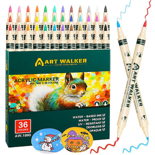 Cross-border acrylic marker pen 36 color suit opaque color stackable graffiti diy painting nail art water-based acrylic pen