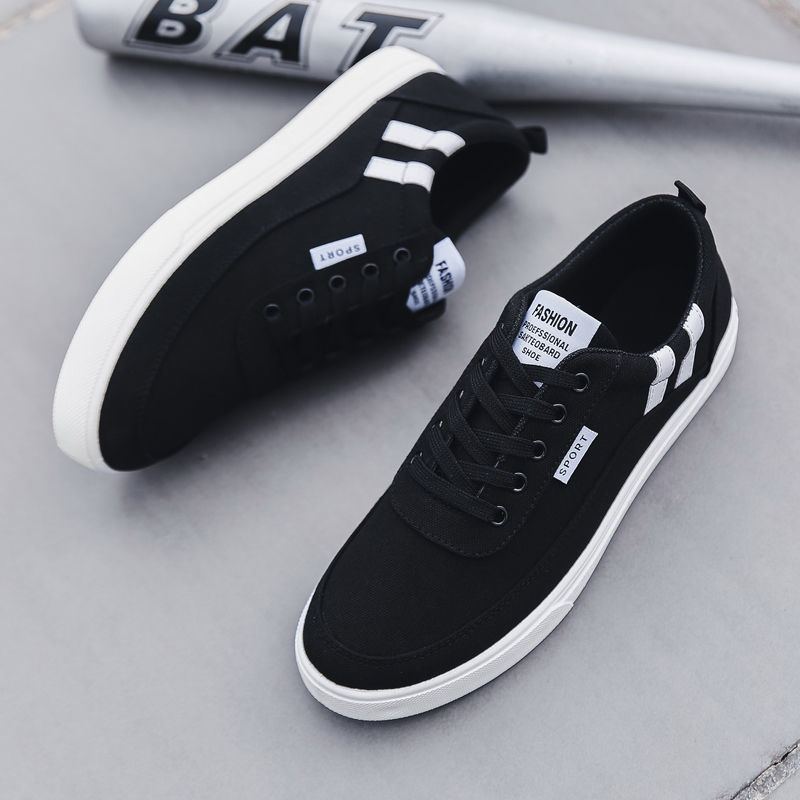 Cross-Border Autumn Shoes for Men, Korean Style Trendy Sports Casual Shoes, Running Trendy Shoes, Versatile Lightweight Breathable Canvas Shoes
