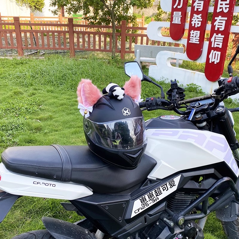 Motorcycle Helmet Decoration Plush Cat Ear Accessories