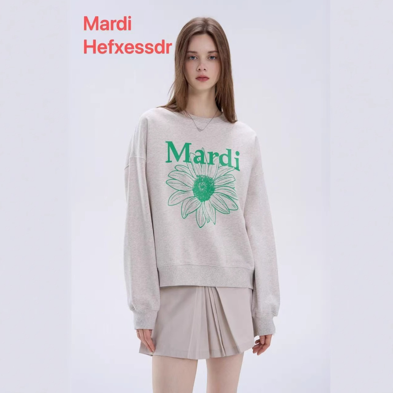 Women's New Mardihefxessdr Sweatshirt with Daisy Embroidery, Versatile Casual Round-Neck Top for Women