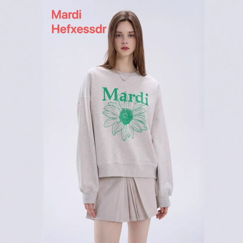 Women's New Mardihefxessdr Sweatshirt with Daisy Embroidery, Versatile Casual Round-Neck Top for Women