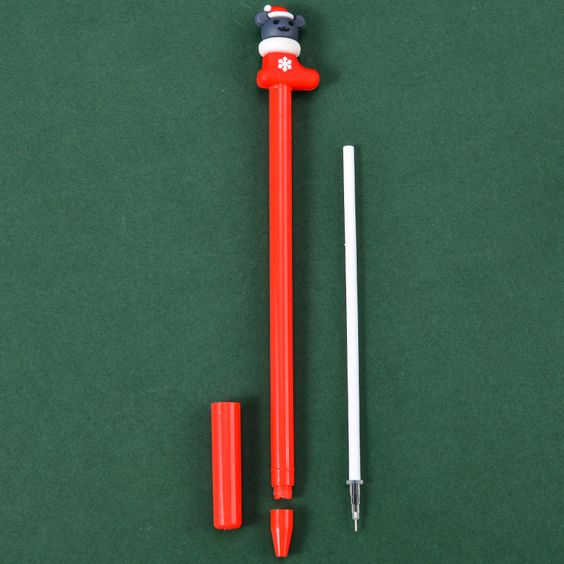 Navidad creativa bolígrafo neutro para estudiantes, materiales escolares, regalos de Navidad para estudiantes de jardín de infantes, bolígrafo de dibujos animados 3D, envío gratuito