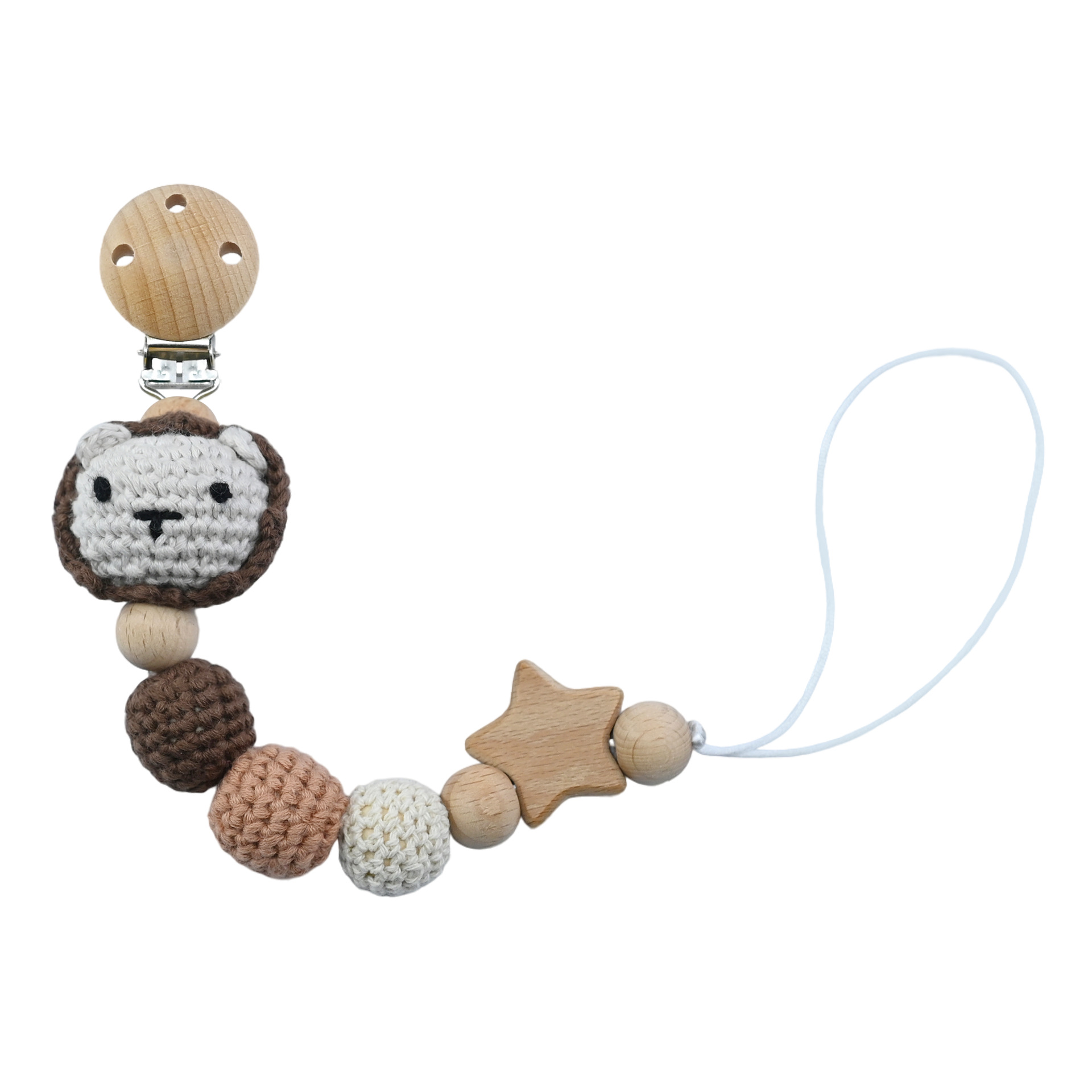 Cadena anti-caída de ganchillo Cadena de mordedor para bebés Palo molar para bebés Juguete Cuerda anti-pérdida Pegamento para morderse Cadena de chupete para bebés