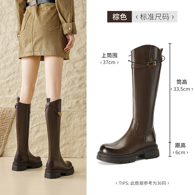 Augusto Lion Dung botas para mujeres 2026 otoño nuevo veludo con suela gruesa Meirard Martin botas de caballero alto