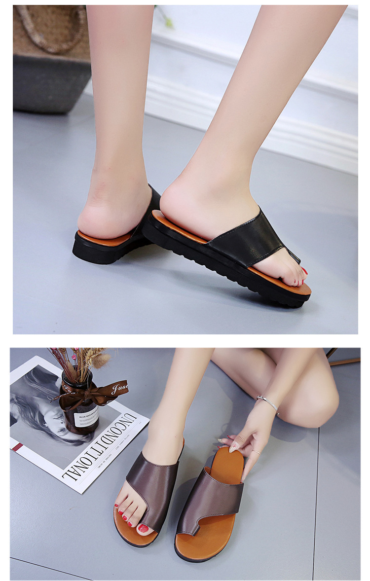 2021 Summer new thick-soled flip-flops, European and American large-sized low-toe leopard print women's slippers, size 43 for export wholesale undefined