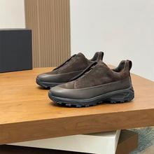 松紧带休闲鞋免系带大牌欧洲站板鞋厚底奢华运动鞋奢侈品商务男鞋