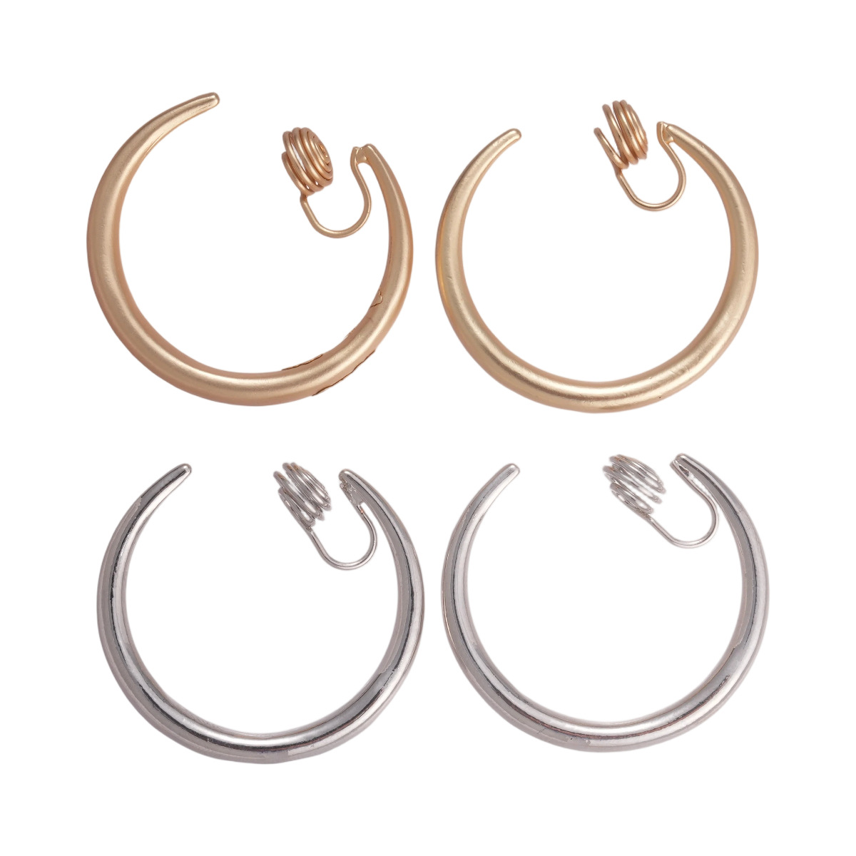 Personalidad europea y americana sensación de metal geometría redonda sin agujeros de orejas abrazaderas transfronterizas temperamento simple nicho de alta sensación pendientes para mujeres