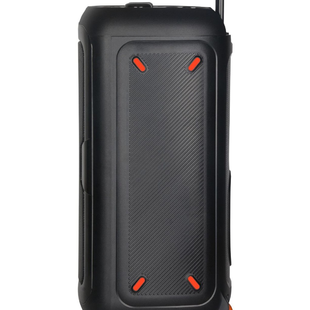 Subwoofer pesado colorido barra de tracción de sonido al aire libre doble 8 pulgadas alto volumen 2 micrófonos móviles inalámbricos Bluetooth