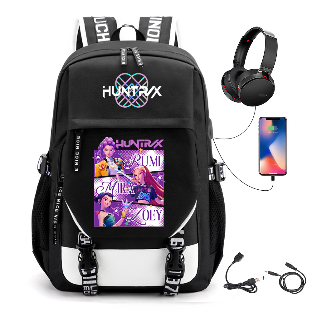 Comercio exterior transfronterizo KPOP Caza de brujas película impresión perimetral mochila mochila escolar mochila USB