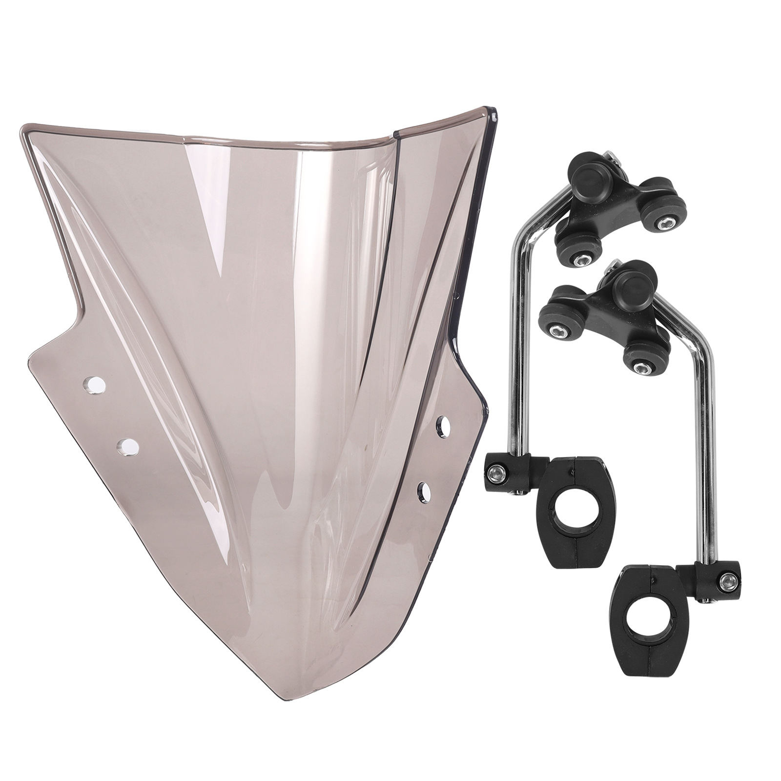 Kawasaki – Motorcycle front windshield for Kawasaki 300 - ninja-windshield-gray-black-bracket