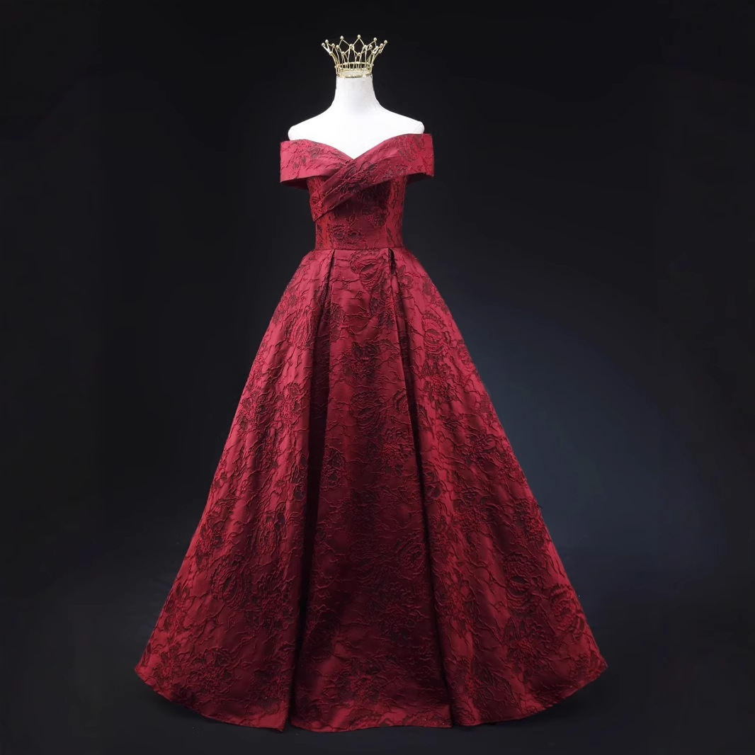 One-Shoulder Toast Dress 2026 New Style Bride Wedding Engagement Dress Host Runway French Dress