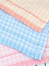 上海牌女生夏天美容巾1147毛巾薄款清洁洗脸棉格子面巾粉色