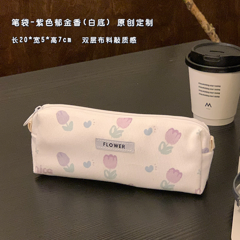 INS weathering Tulip caja de lápiz bolsa de maquillaje portátil de gran capacidad para mujeres Nueva bolsa de almacenamiento de viaje bolsa de lavado exquisito image 9