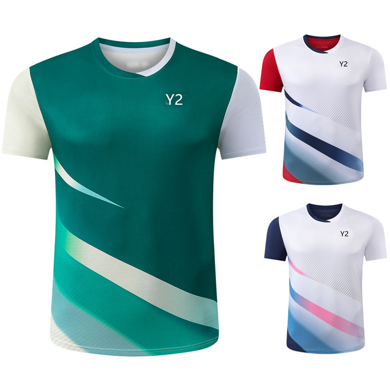 Summer Fashion New Badminton Clothing for Men and Women, Short-Sleeved Tennis Clothing, Badminton Clothing, Quick-Drying Competition Clothing, Breathable