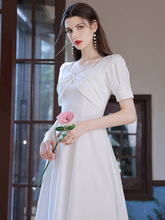 白色小礼服领证连衣裙春季平时可穿2022新款名媛伴娘法式气质宴会