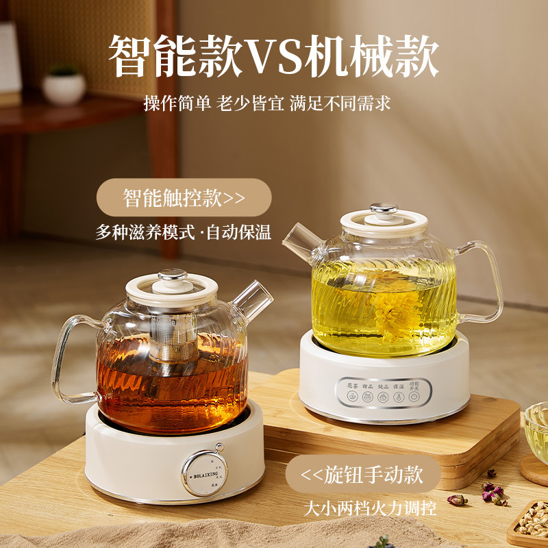 养生壶玻璃壶身多功能家用智能烧水壶高硼硅花茶壶办公室煮茶壶|undefined