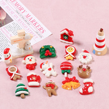 卡通亮面圣诞童趣手工diy奶油胶手机壳头饰发夹饰品树脂配件批发